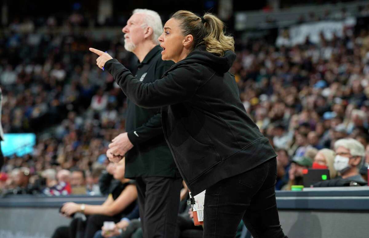 Spurs assistant Becky Hammon left after the regular-season finale to assume her duties as coach and GM of the WNBA’s Las Vegas Aces.