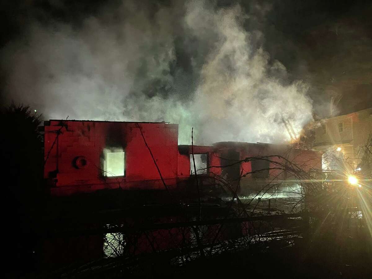 A fire was quickly extinguished at a garage at a Scantic Road home in East Windsor, Conn., on Wednesday, April 6, 2022.