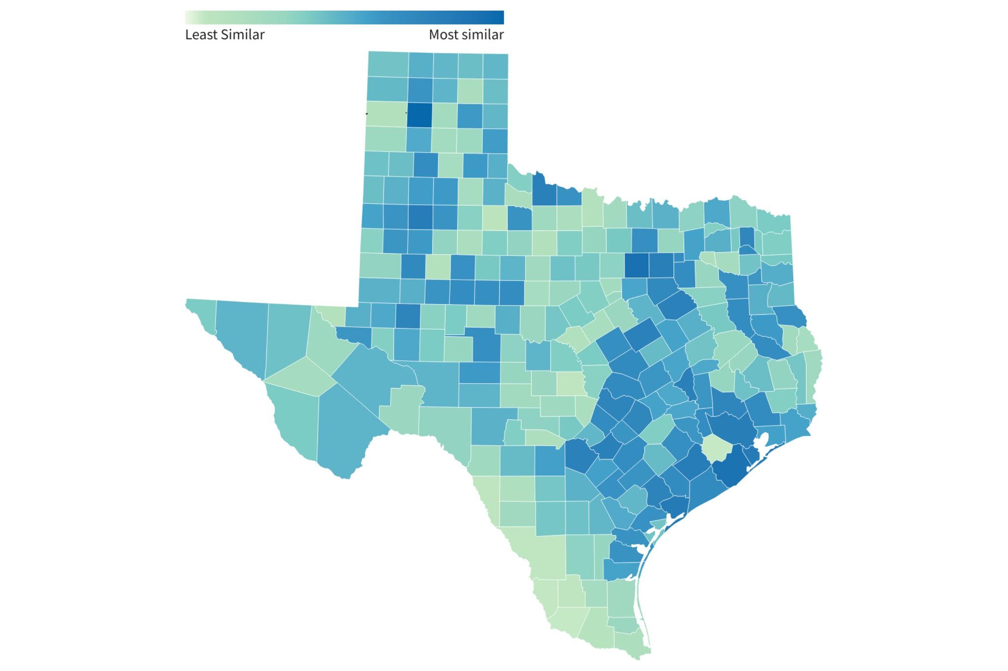 What's the most Texas county in Texas?