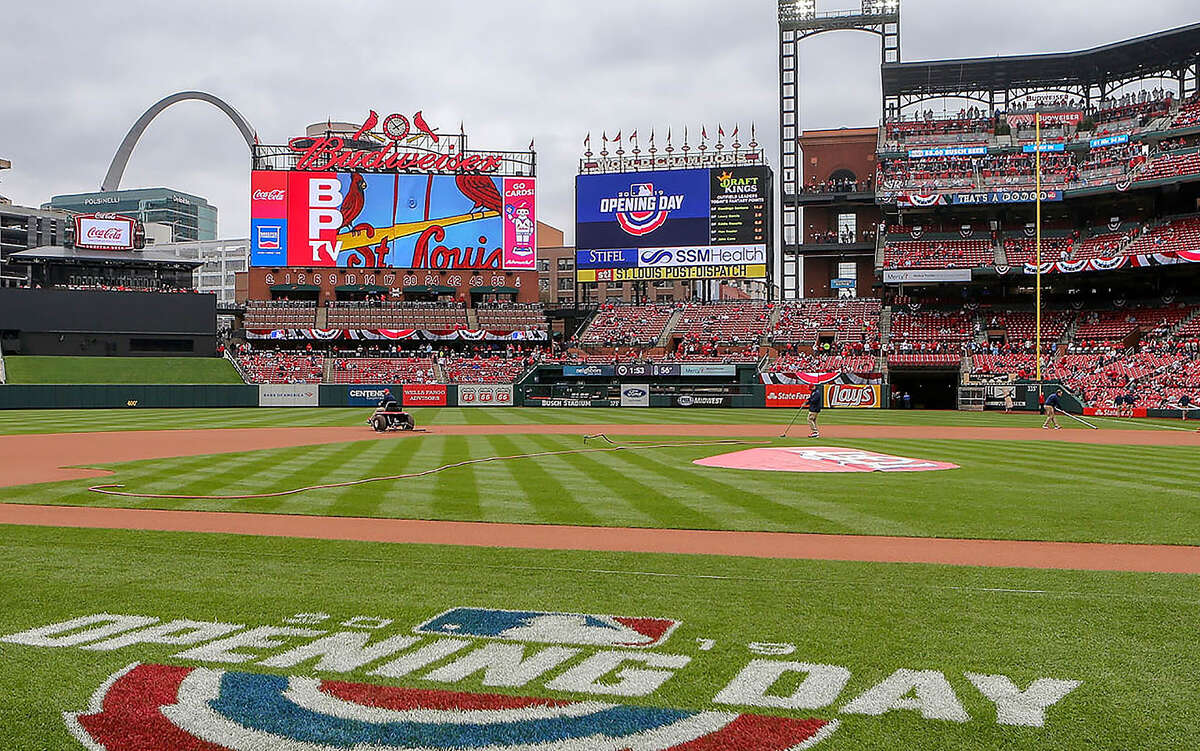 The Cardinals will face the Pirates at 3:15 p.m. Thursday in the season opener at Busch Stadium. Pictured is Busch Stadium prior to a previous Opening Day game.