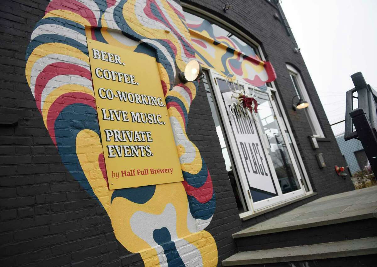Third Place by Half Full Brewery cafe, coworking, and event space in Stamford, Conn., photographed on Monday, Dec. 27, 2021.