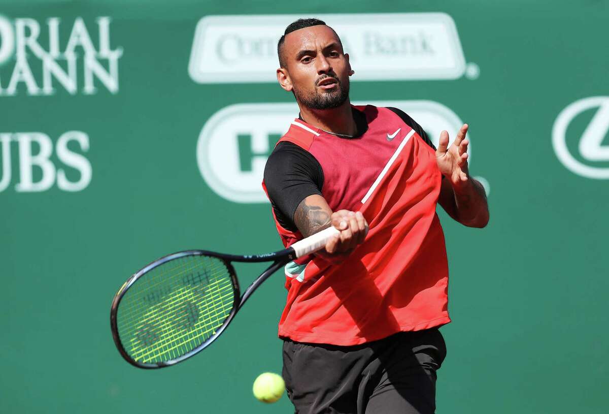 Nick Kyrgios, who's shown himself to be one of tennis' most compelling stars, had his way in the second round of the U.S. Open Clay Court Championship at River Oaks.