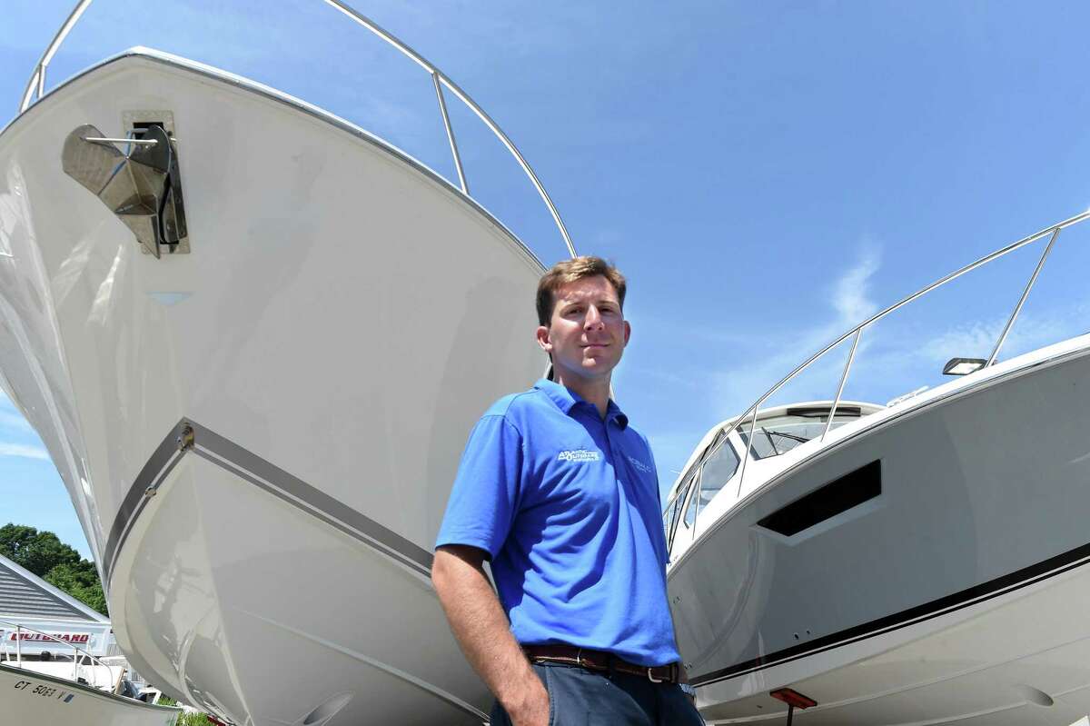 Atlantic Outboard sales manager Evan Cusson is shown at the Westbrook business in this archive photo.