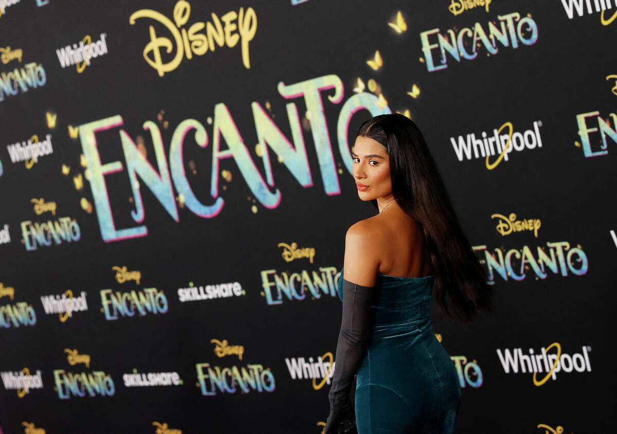 US actress Diane Guerrero attends the premiere of "Encanto" at El Capitan Theatre in Los Angeles, California on November 3, 2021. (Photo by Michael Tran / AFP) (Photo by MICHAEL TRAN/AFP via Getty Images)