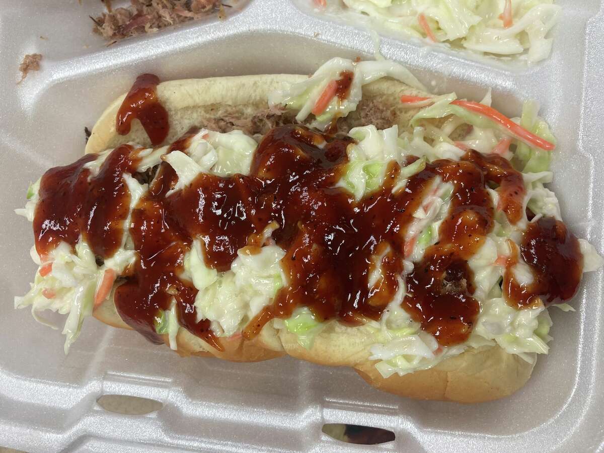 The Barbie dog is a Tennessee-style concoction, with the quarter-pound all-beef dog on a bun, topped with barbecued pulled pork (tended to by Kiwanis member Mike Dickey), creamy coleslaw and the club's homemade barbecue sauce. A Barbie dog kit sells for $9, cash only.