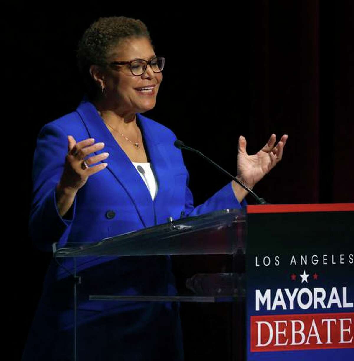 Rep. Karen Bass, a former California Assembly speaker, is leading the polls in the race for mayor of Los Angeles.