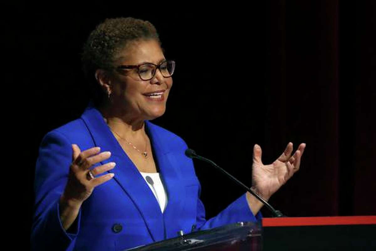 Rep. Karen Bass, a former California Assembly speaker, is leading the polls in the race for mayor of Los Angeles.