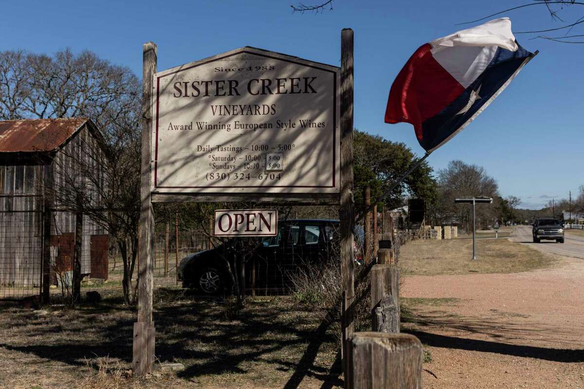 Sister Creek Vineyards, a 34-year-old winery located in Sisterdale, Texas, is open daily for tastings from 10 a.m. tp 5 p.m.