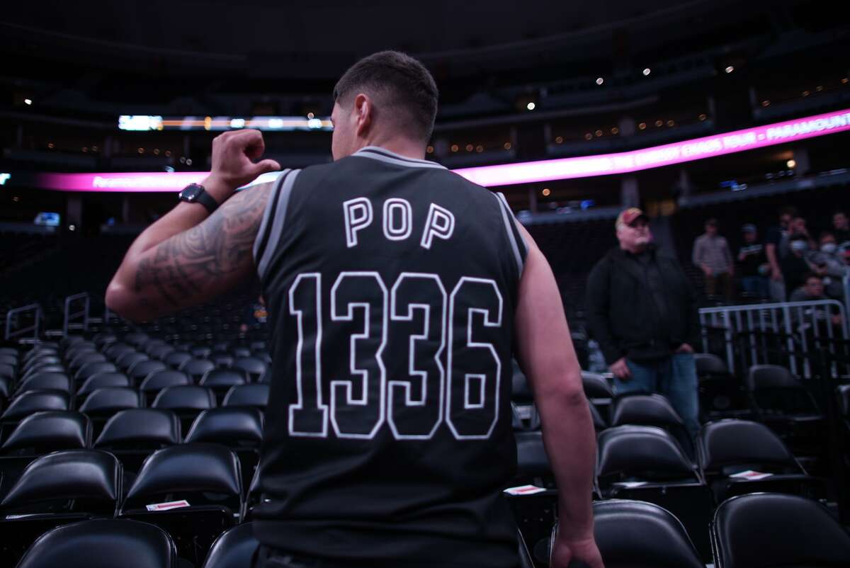 Adrian Jimenez, 26, had a No. 1336 jersey made to honor Spurs Coach Gregg Popovich. 
