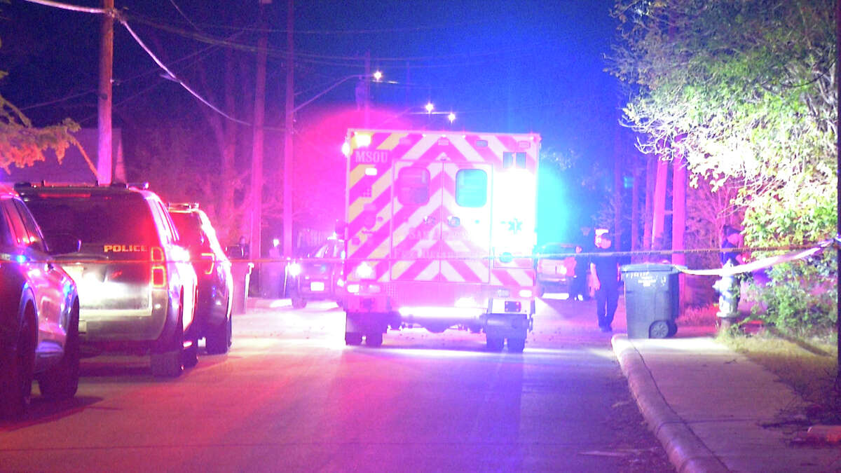 A man was found dead and a woman was hospitalized with multiple gunshot wounds after a shooting in the Belmont and Gevers area on April 8, 2022. 