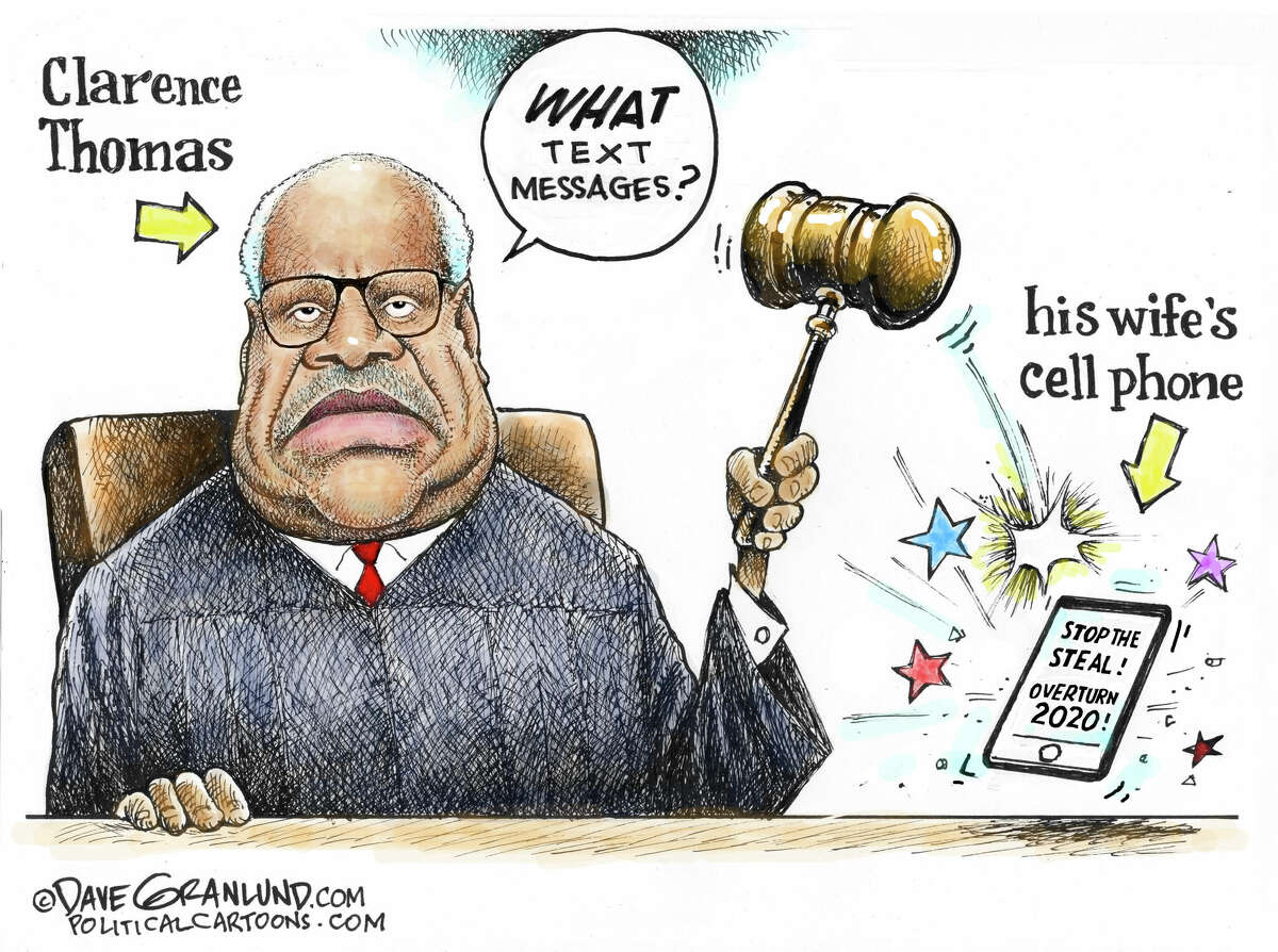 It is her First Amendment right to hold these views, however cartoonish. But her deep ties in Washington could land her right in the middle of issues Justice Thomas is supposed to judge impartially — especially the Jan. 6, 2021, coup attempt. 