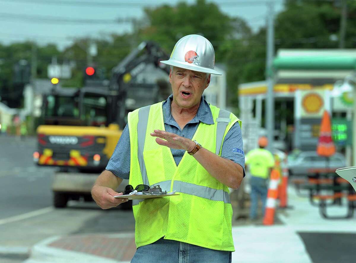 Greg Dembowski, project manager for the Brookfield Town Center, talks about the ongoing work, Thursday, Sept. 14, 2017.