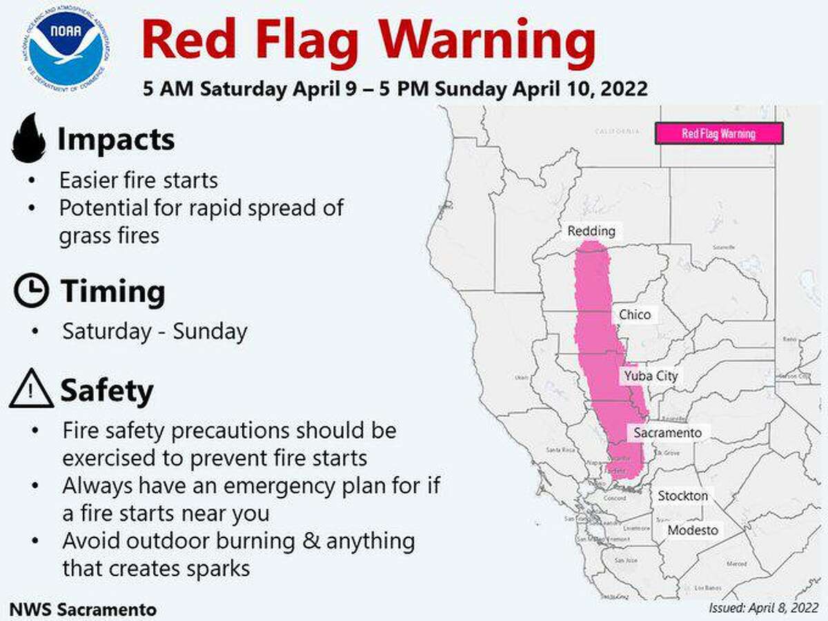 The National Weather Service issued a red flag warning for portions of the Sacramento Valley and parts of Solano County, marking the earliest springtime warning issued by the Sacramento regional office.