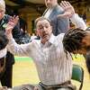 Albany Patroons head coach Will Brown talks to his team during a The Basketball League game against the Reading Rebels at The Armory in Albany, NY, on Friday, April 8, 2022. (Jim Franco/Special to the Times Union)
