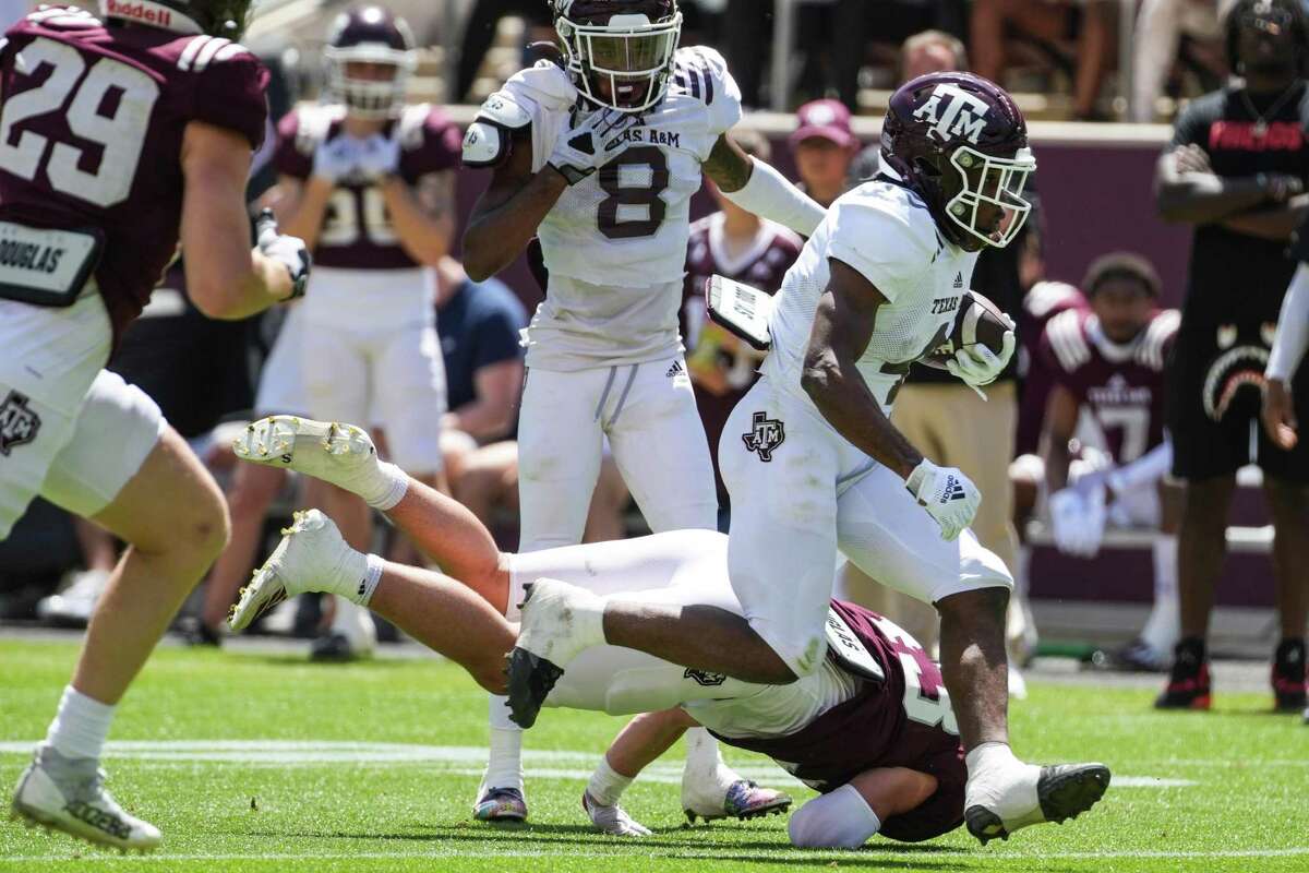Given a bigger role in the spring game with others out, Texas A&M running back Amari Daniels had a strong showing with 128 yards on 16 carries.