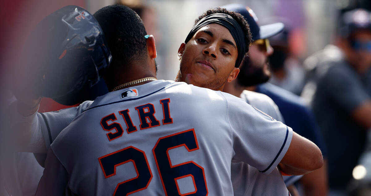 Jeremy Pena of the Houston Astros looks on during a workout prior to  News Photo - Getty Images