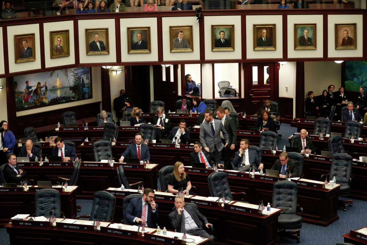 FILE -- The Florida House of Representatives in Tallahassee, where legislators approved a bill that makes it easier to buy and sell cryptocurrency, March 4, 2022. In the absence of federal regulations, crypto lobbyists and executives are going state by state to get favorable rules enacted. (Octavio Jones/The New York Times)