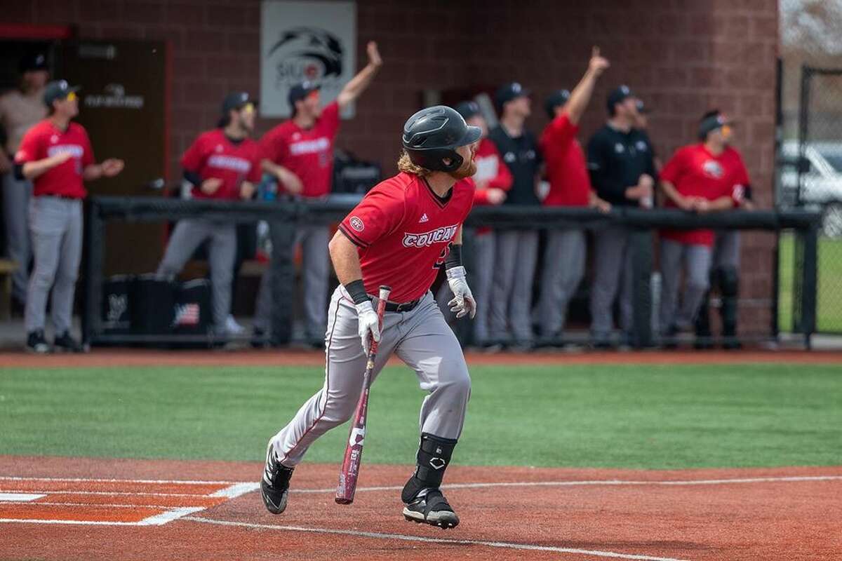 SIUE's Richie Well connects for one of his two home runs on the day in a loss to Eastern Illinois.