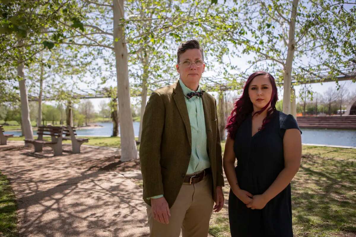 Morgan Davis, left, and Randa Mulanax decided to leave the Texas Department of Family and Protective Services after Gov. Greg Abbott ordered the agency to investigate families who have provided gender-affirming care to their children as possible child abuse.