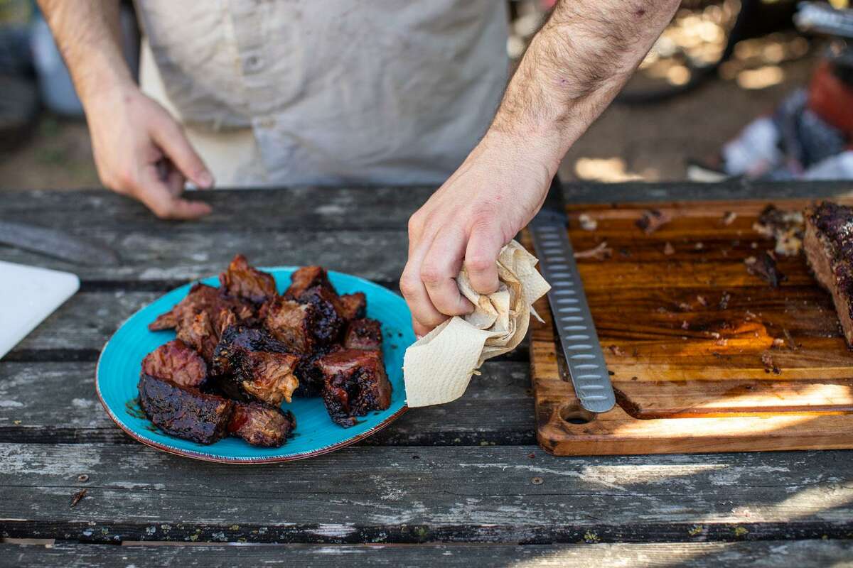 Burnt ends are considered a prized part of smoking a brisket. Burnt ends are considered a prized part of smoking a brisket. You can make more by slicing off 1-inch chunks of cooked brisket near the trimmed ends, dousing them with sauce, and cooking them for another 30 minutes in the smoker.