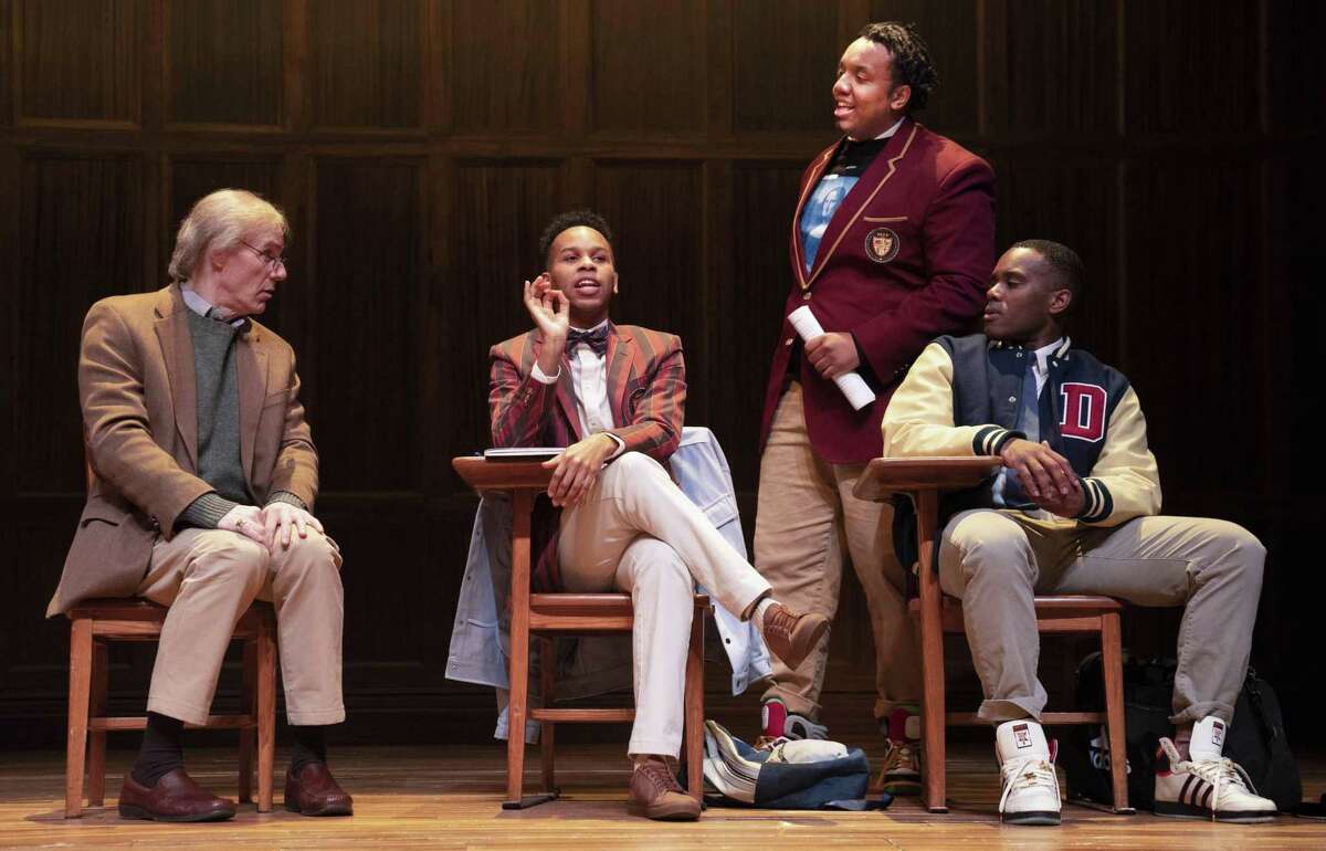 From left, Walton Winston, Israel Erron Ford, Anthony Holiday and Malik James appear in “Choir Boy” at Yale Repertory Theatre through April 23.