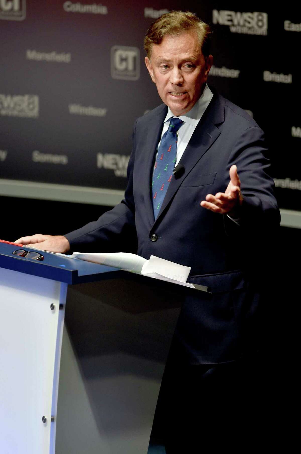 Ned Lamont, during a 2018 debate against Republican candidate Bob Stefanowski.