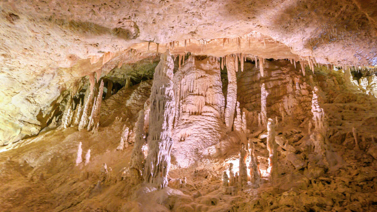 Magnificent natural limestone caverns formation in a natural cavern in Texas.