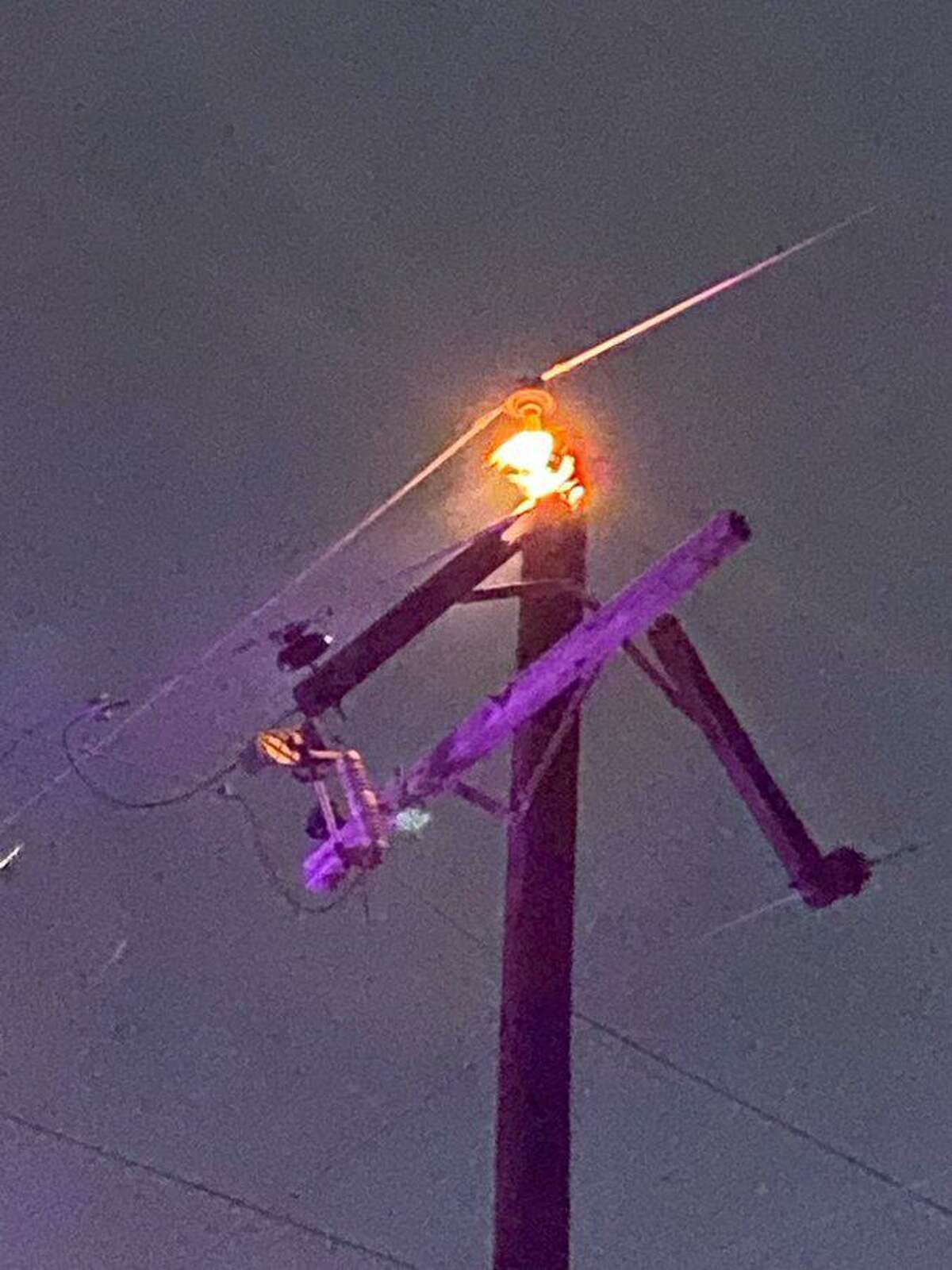 A buildup of dust and dirt mixed with light rain on insulators atop power poles can cause electricity to ‘track’ over and lead to a fire.