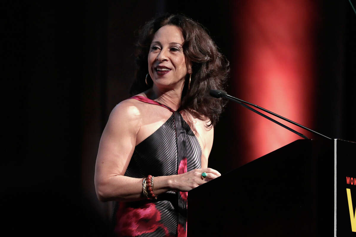NEW YORK, NY - OCTOBER 26: Journalist Maria Hinojosa accepts the Carol Jenkins Award onstage at the Women's Media Center 2017 Women's Media Awards at Capitale on October 26, 2017 in New York City. (Photo by Cindy Ord/Getty Images for Women's Media Center)
