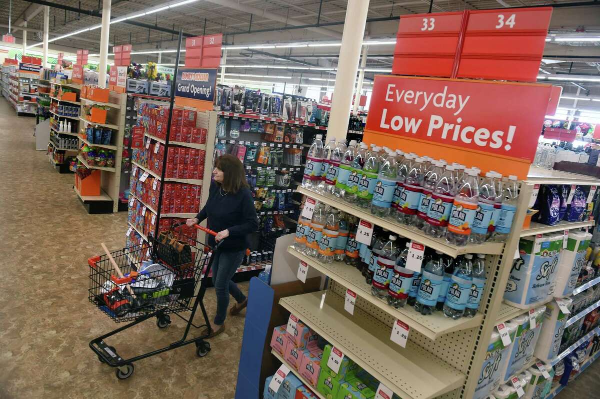 Patty Davidson of West Haven shops in the newly opened Family Dollar/Dollar Tree store at Savin Rock Plaza in West Haven April 13, 2022.
