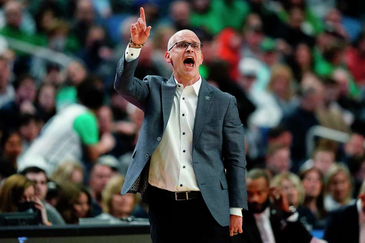 UConn head coach Dan Hurley has been “eager to bring analytics more into his program,” according to HD Intelligence co-founder Matt Dover. (AP Photo/Frank Franklin II)