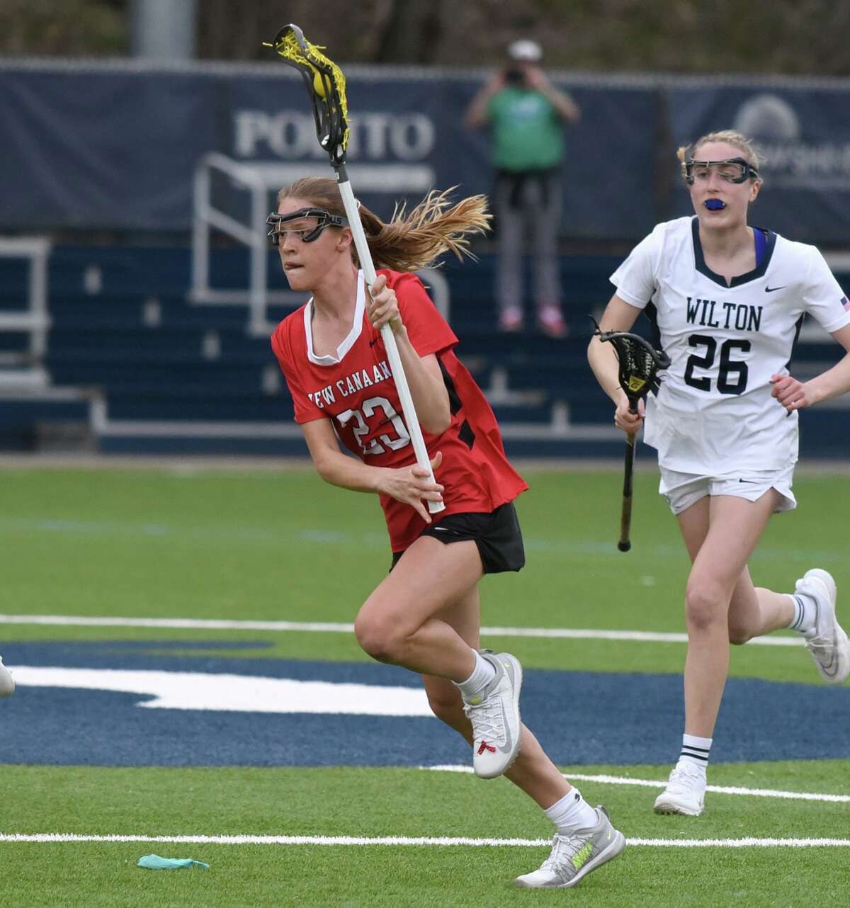 Playing for injured teammate, New Canaan dominates Wilton in girls lacrosse