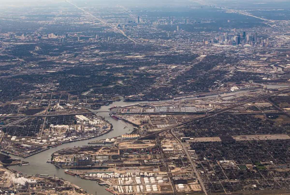 The Houston Ship Channel from above in 2018. The EPA is seeking to change ozone violation designations for the Houston, Dallas and San Antonio metro regions that would prompt more aggressive pollution controls in those areas.