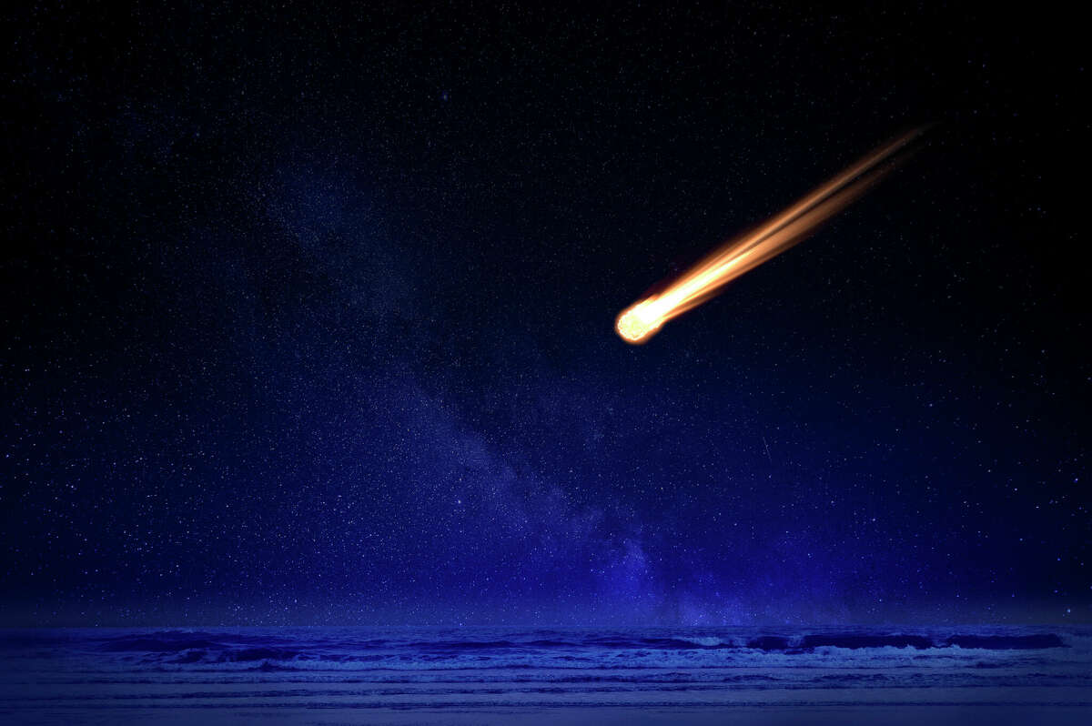A meteor burns up in Earth's atmosphere