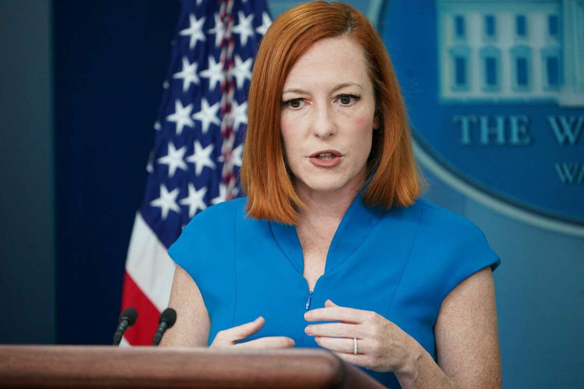 White House Press Secretary Jen Psaki speaks during the daily briefing in the James S Brady Press Briefing Room of the White House in Washington, DC, on April 13, 2022.