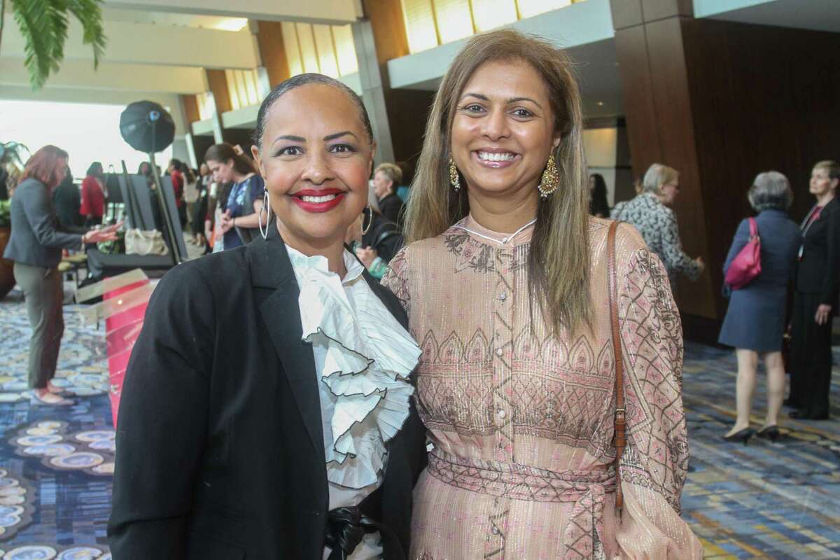 Nicque Montgomery, left, and Shreela Sharma at the 25th annual Friends of Women Studies Table Talk Luncheon