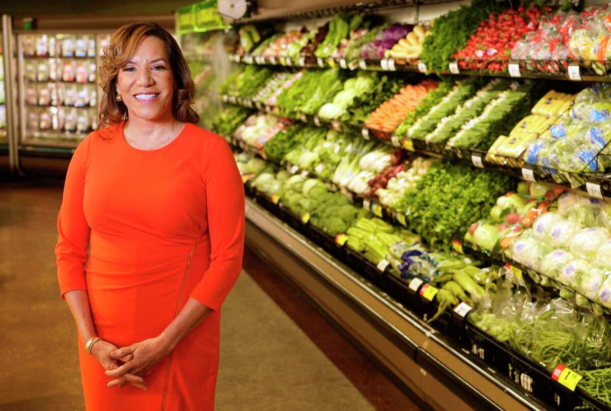Laura Gump, Kroger president of Houston division, is shown at Kroger, 4747 Research Forest Dr., Tuesday, March 22, 2022, in The Woodlands.