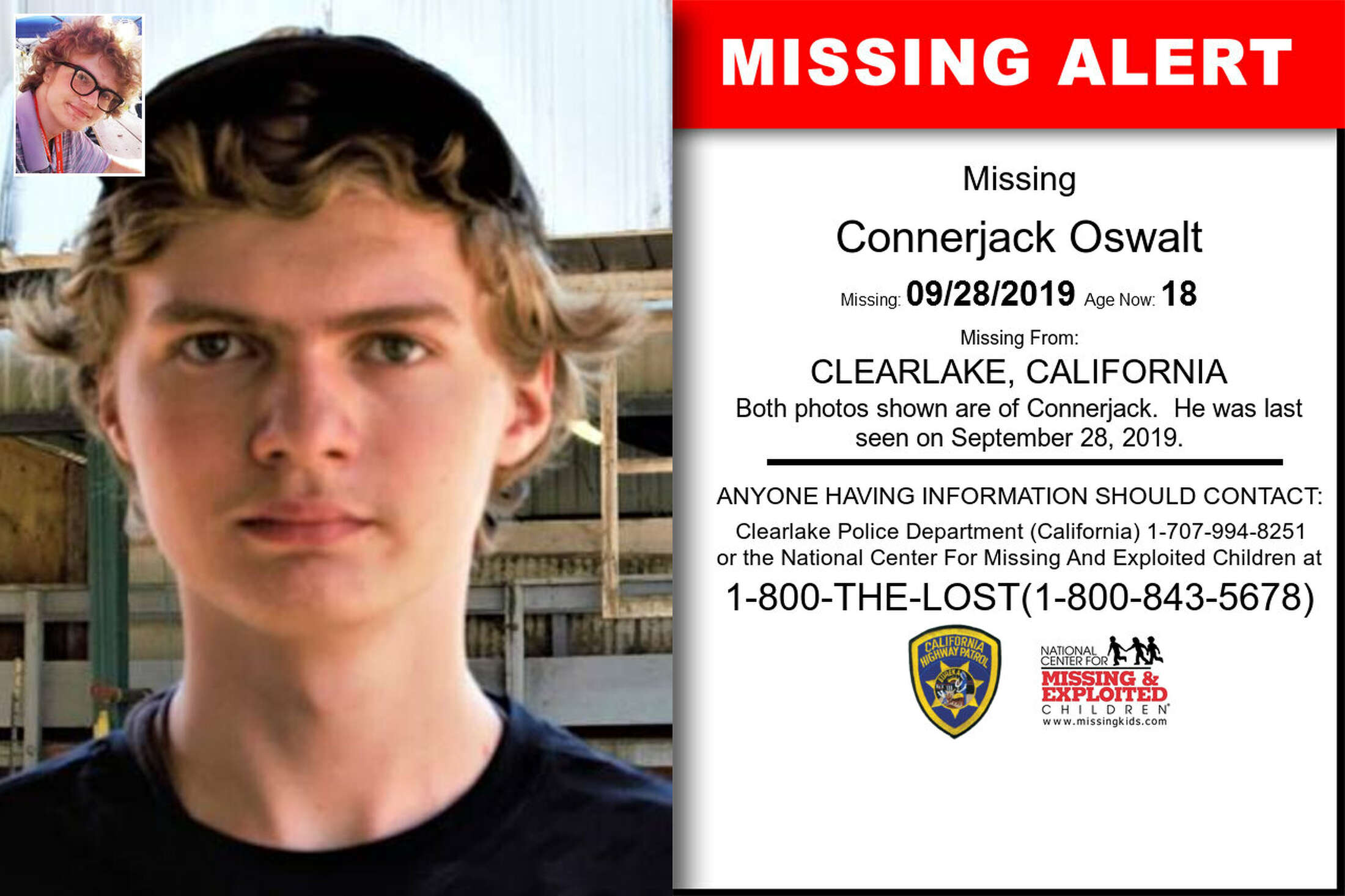 Missing California teen Connerjack Oswalt found safe in Utah after ...