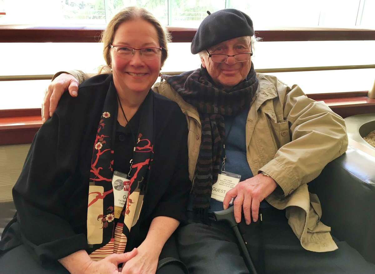 Gail Needleman and her husband, Jacob Needleman, attend a music conference in 2016.