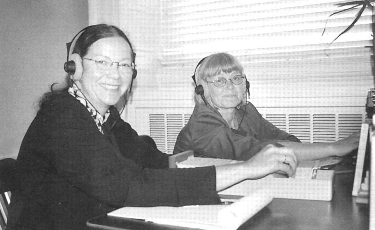 Gail Needleman (left) and colleague Anne Laskey at the Library of Congress in Washington, D.C..