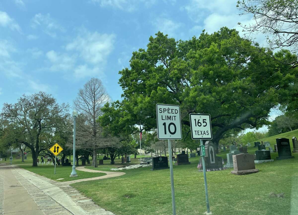 The portion of State Highway 165 that runs through the Texas State Cemetery has a speed limit of 10 MPH.