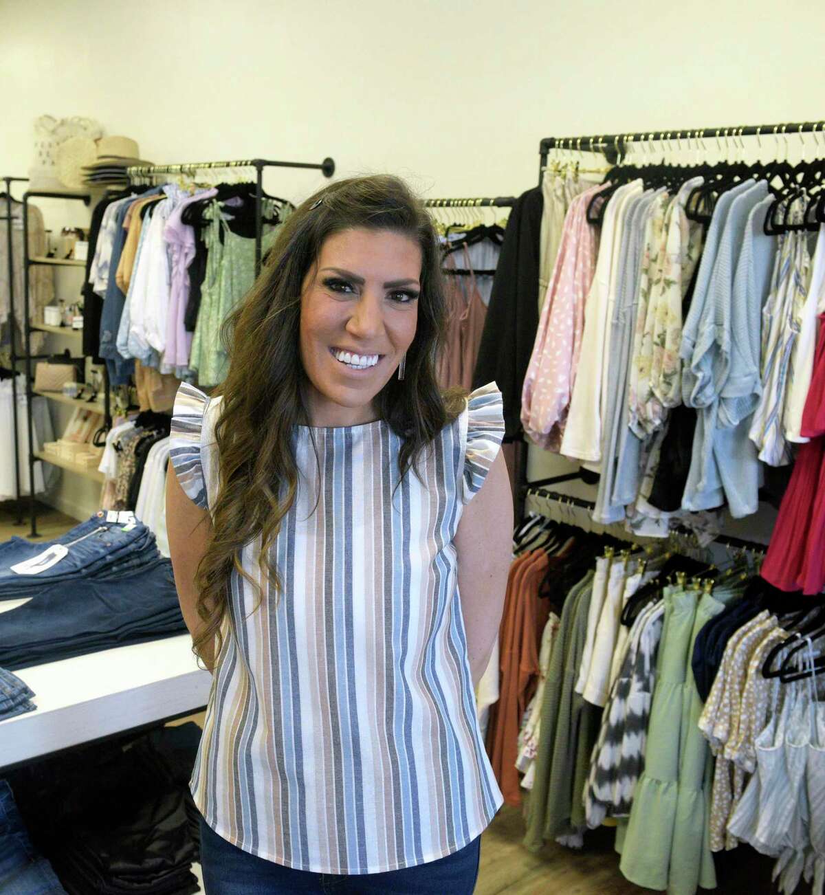 Nicole Sudano is opening a clothing boutique in New Fairfield, Conn, called The Trend Co.. Thursday, April 14, 2022.