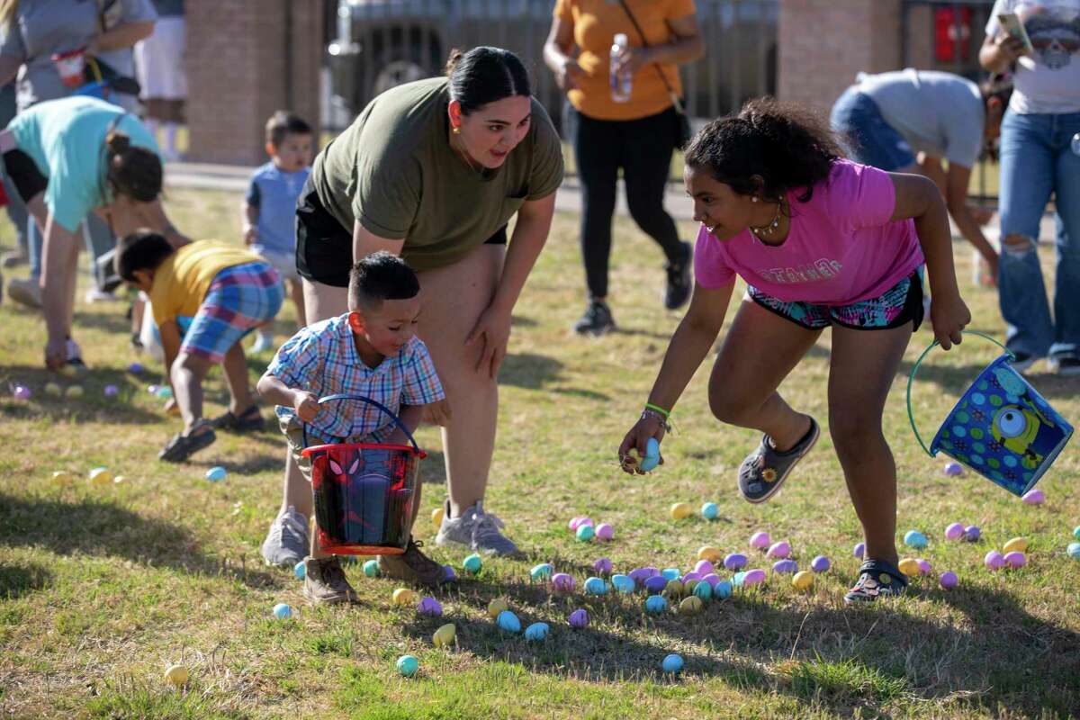 Families participate in the Easter Eggstravaganza on Thursday, April 14, 2022, at Martin Luther King Jr. Community Center. Jacy Lewis/Reporter-Telegram