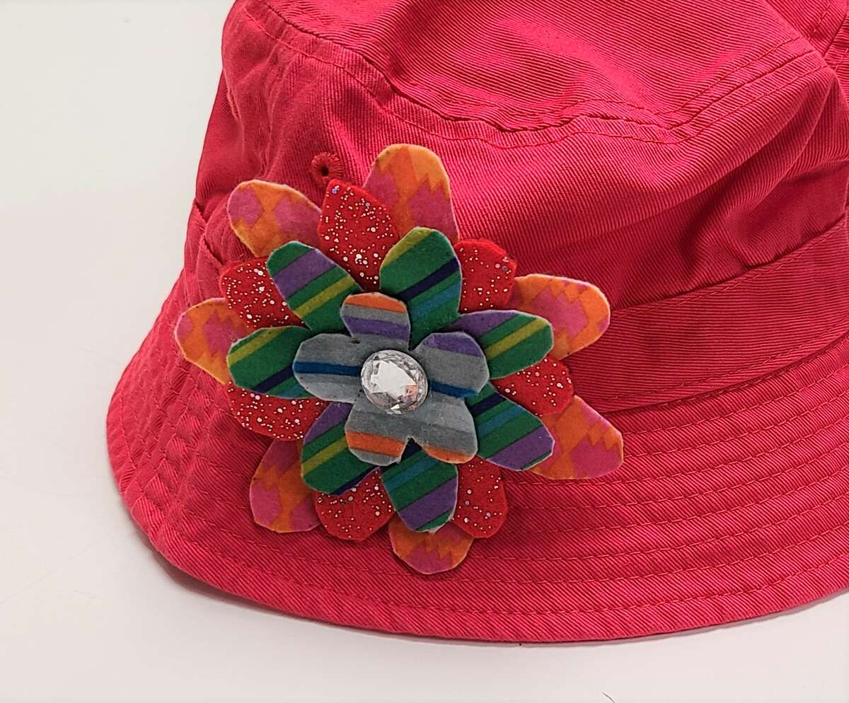 Magenta Hat Flower Pin by Laura Lamberton