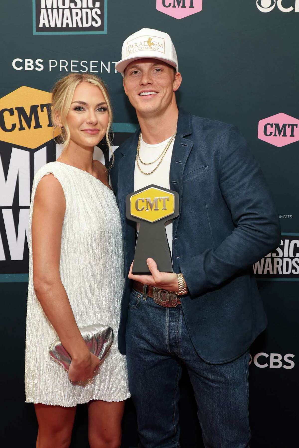 Hallie Ray Light and Parker McCollum attend the 2022 CMT Music Awards at Nashville Municipal Auditorium on April 11, 2022 in Nashville, Tennessee.