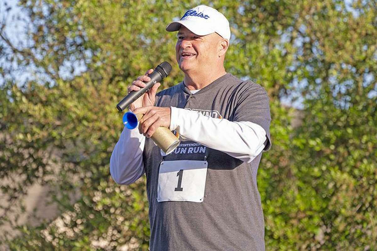 Dr. Mark Henry, CFISD superintendent of schools, starts the 5K race at the ninth annual Superintendent’s Fun Run held April 9 at the Berry Center. The event, which saw nearly 3,200 race participants in the 5K and 1-mile family-friendly walk, raised a record-breaking $125,000 for the Cy-Fair Educational Foundation.