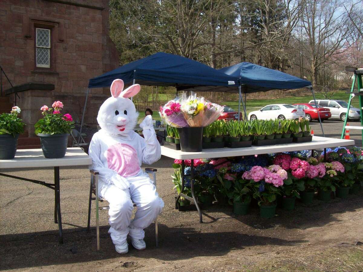 The Easter Bunny will be helping at Northford Congregational Church during the Easter weekend flower sale to benefit the church, April 15-16, 10 a.m.-5 p.m., and Easter Sunday, 9 a.m.-1 p.m.