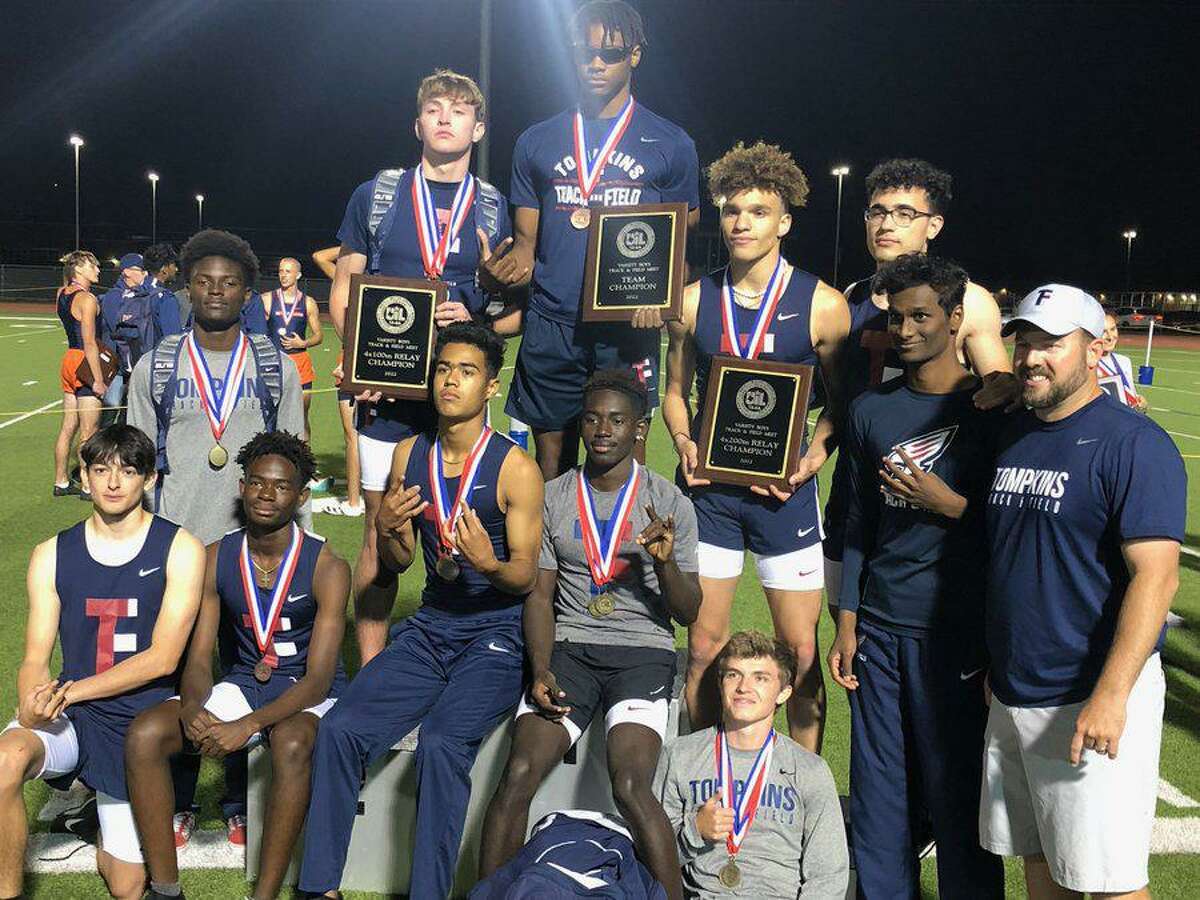 The Tompkins boys track and field team won the District 19-6A championship with 157 points, winning two relays and four individual events.