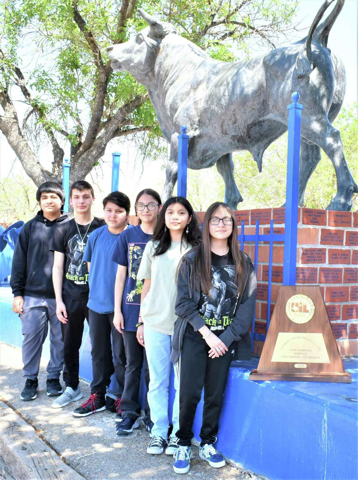 The Cigarroa High School Soap Dispenser Robotics team, pictured, and the J. W. Nixon High School Dark Horse Robotics team allied to win the 2022 UIL Robotics State Championship FTC 5A-6A Division at the Texas State UIL Robotics Competition.