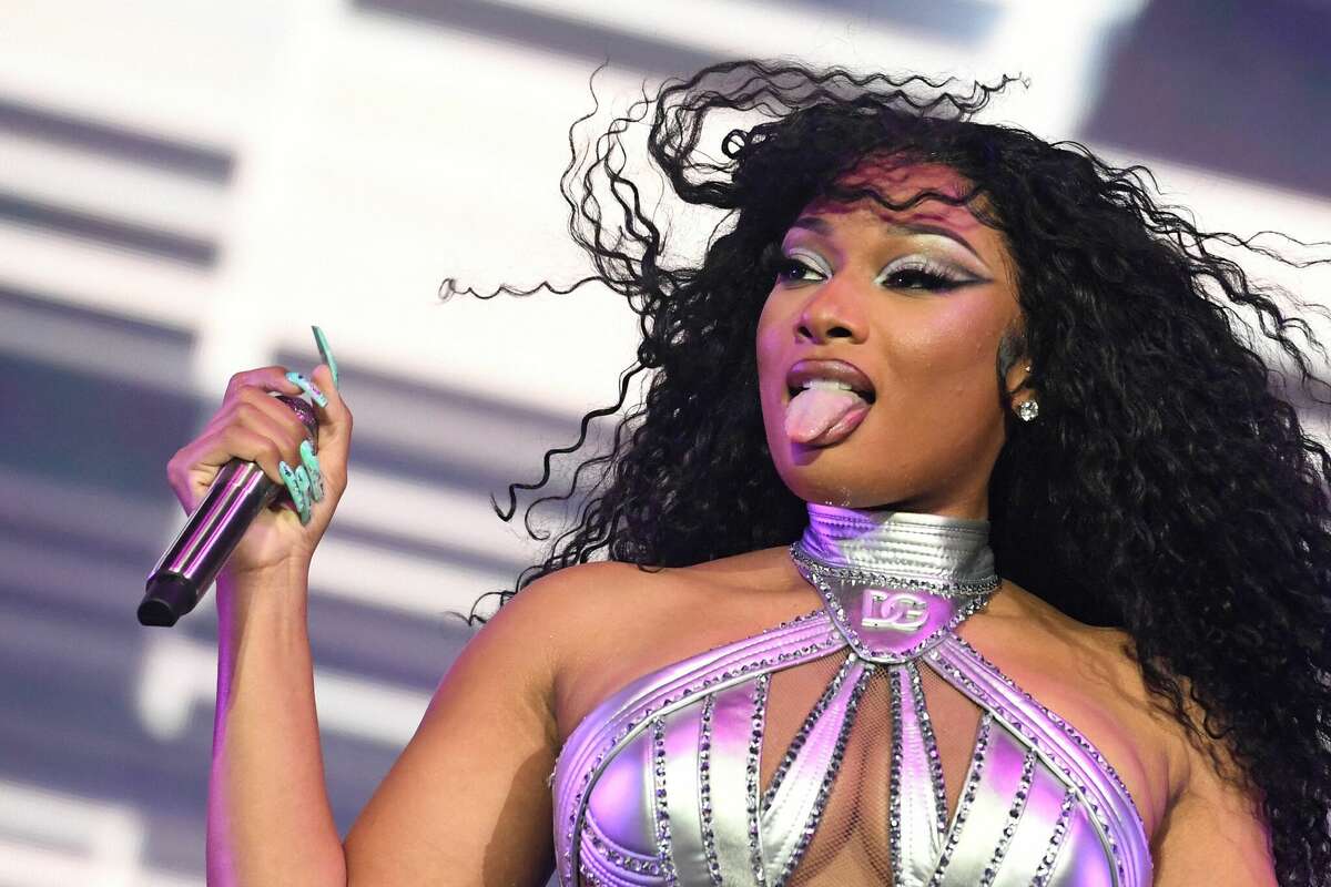 Megan Thee Stallion performs onstage at the Coachella Valley Music and Arts Festival in Indio, California, on April 16, 2022.